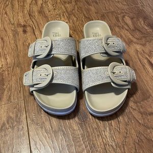 Cream colored sandals